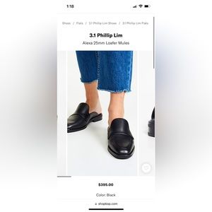 EUC 3.1 Phillip Lim Alexa 25mm loafer mules